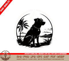 Beachside Pooch SVG PNG JPG AI PDF DXF EPS and WebP Digital Download 