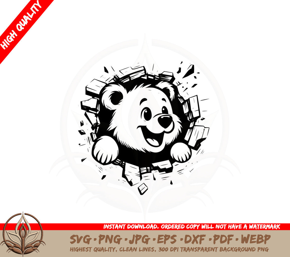 Bear Breakout SVG Cut File - Digital Download 