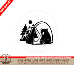 Bear Camping SVG - Digital Download 