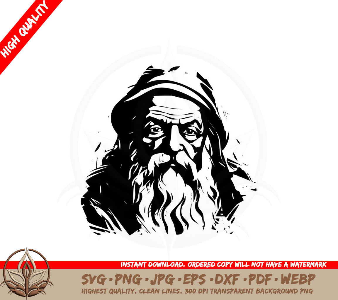 Bearded Gentleman SVG Cut File  Silhouette Cricut Design Vector Clipart Digital Download 