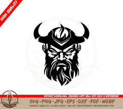 Bearded Viking with Hat SVG PNG JPG AI PDF DXF EPS and WebP Digital Design 
