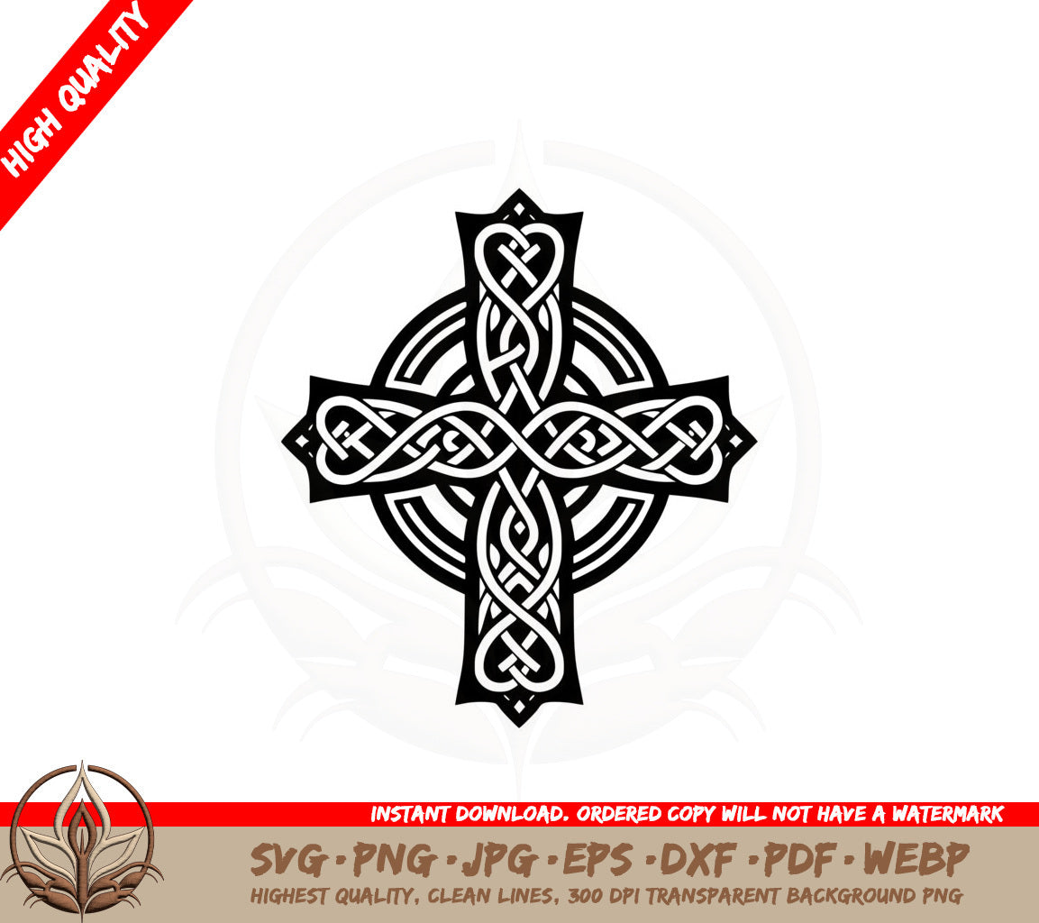 Beautiful Celtic Cross SVG PNG JPG AI PDF DXF EPS WebP - Digital Download 