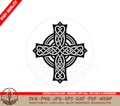 Beautiful Celtic Cross SVG PNG JPG AI PDF DXF EPS WebP - Digital Download 