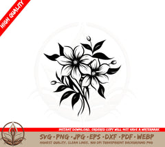 Beautiful Clematis Flowers SVG Cut File Design Download 