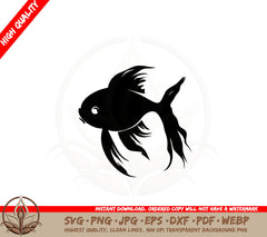 Beautiful Goldfish SVG Cut File  Digital Download 