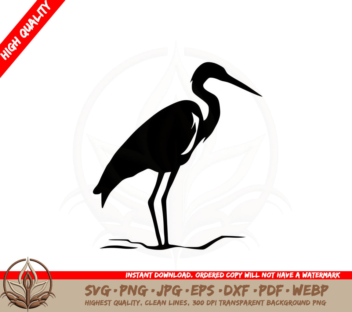 Beautiful Heron SVG Cut File Digital Download 
