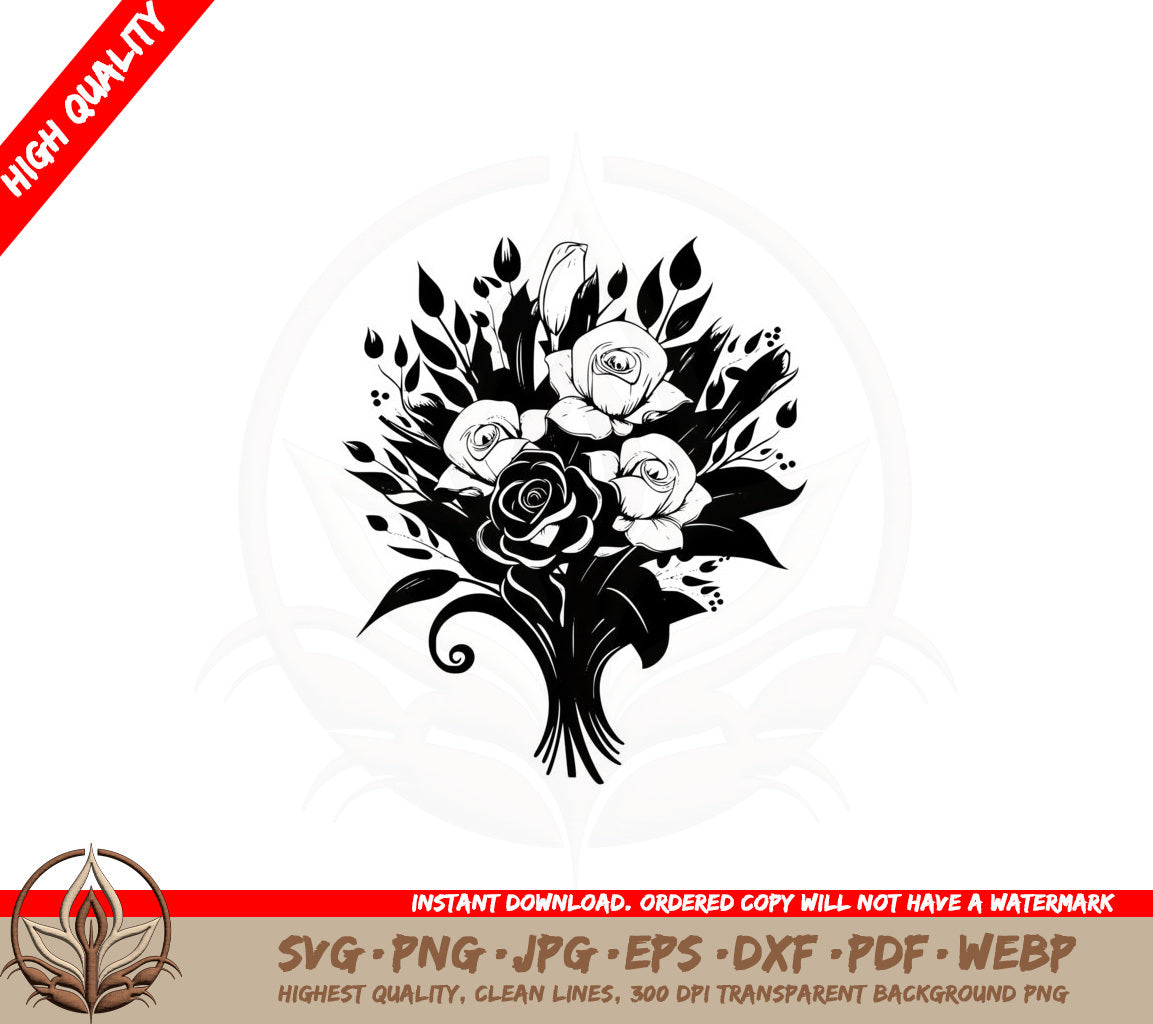Beautiful Rose Assortment SVG - Digital Download 
