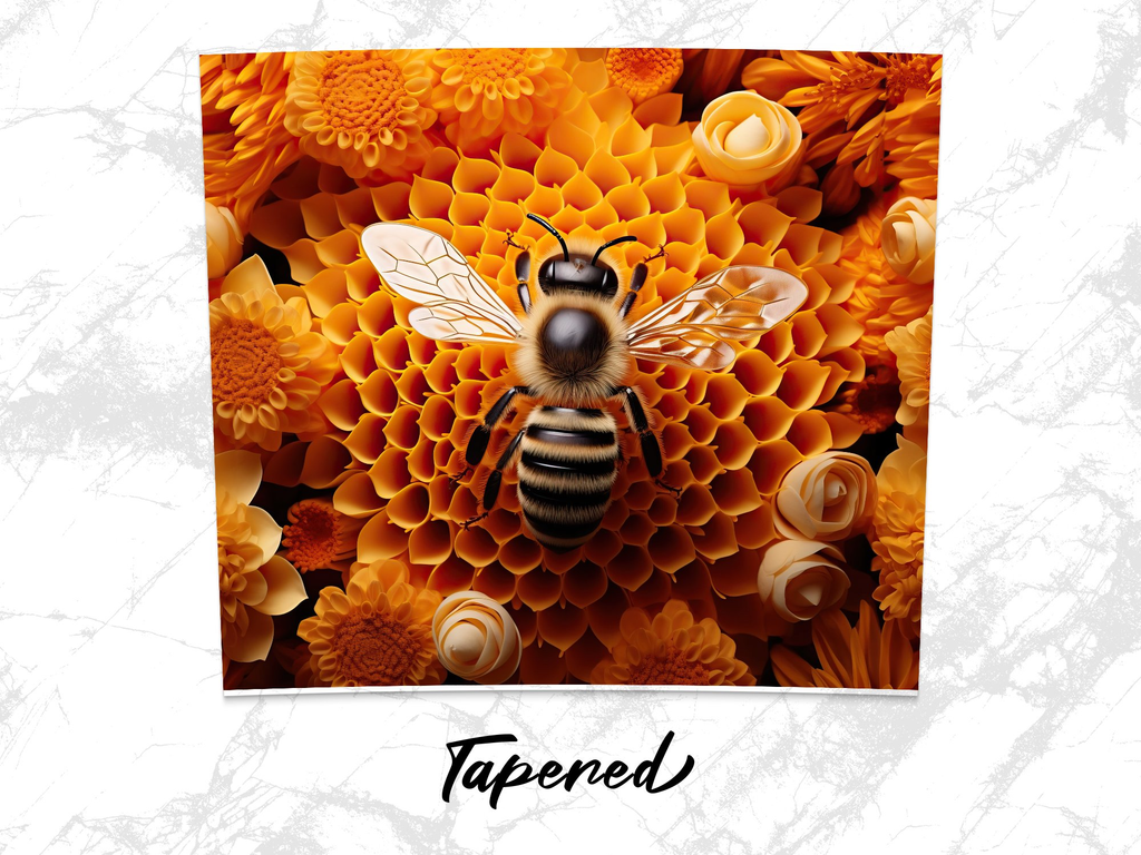 Intricate 3D Bee on a Flower 20 Oz Skinny Tumbler Wrap | Seamless Design Wrap | Instant Download - Gabe Atkins Designs