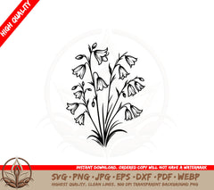 Bellflowers Bouquet SVG PNG JPG AI PDF DXF EPS and WebP Digital Download 