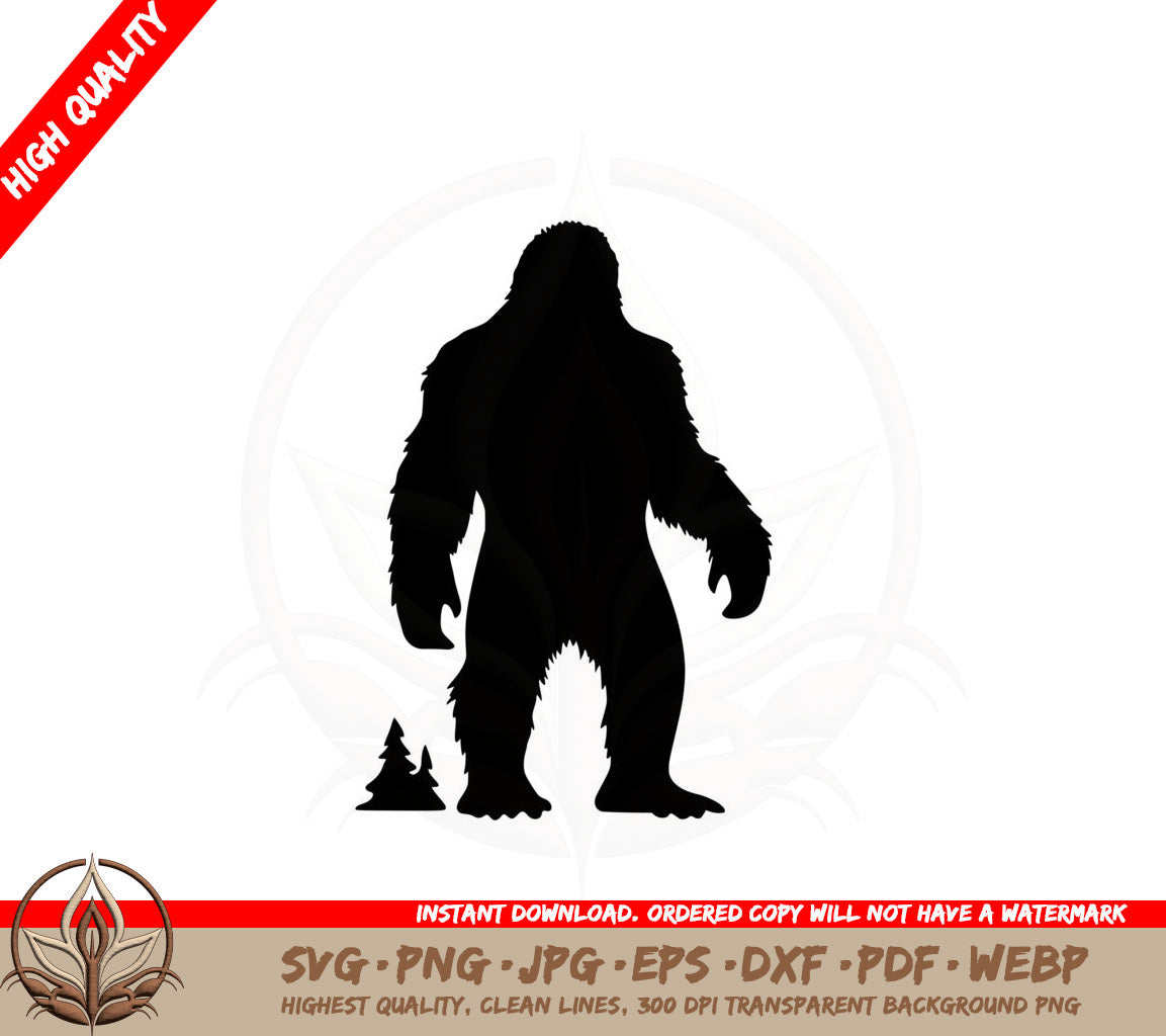 Bigfoot Silhouette SVG PNG JPG AI PDF DXF EPS WebP Digital Download 