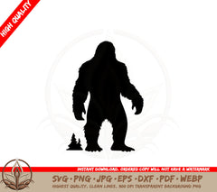 Bigfoot Silhouette SVG PNG JPG AI PDF DXF EPS WebP Digital Download 