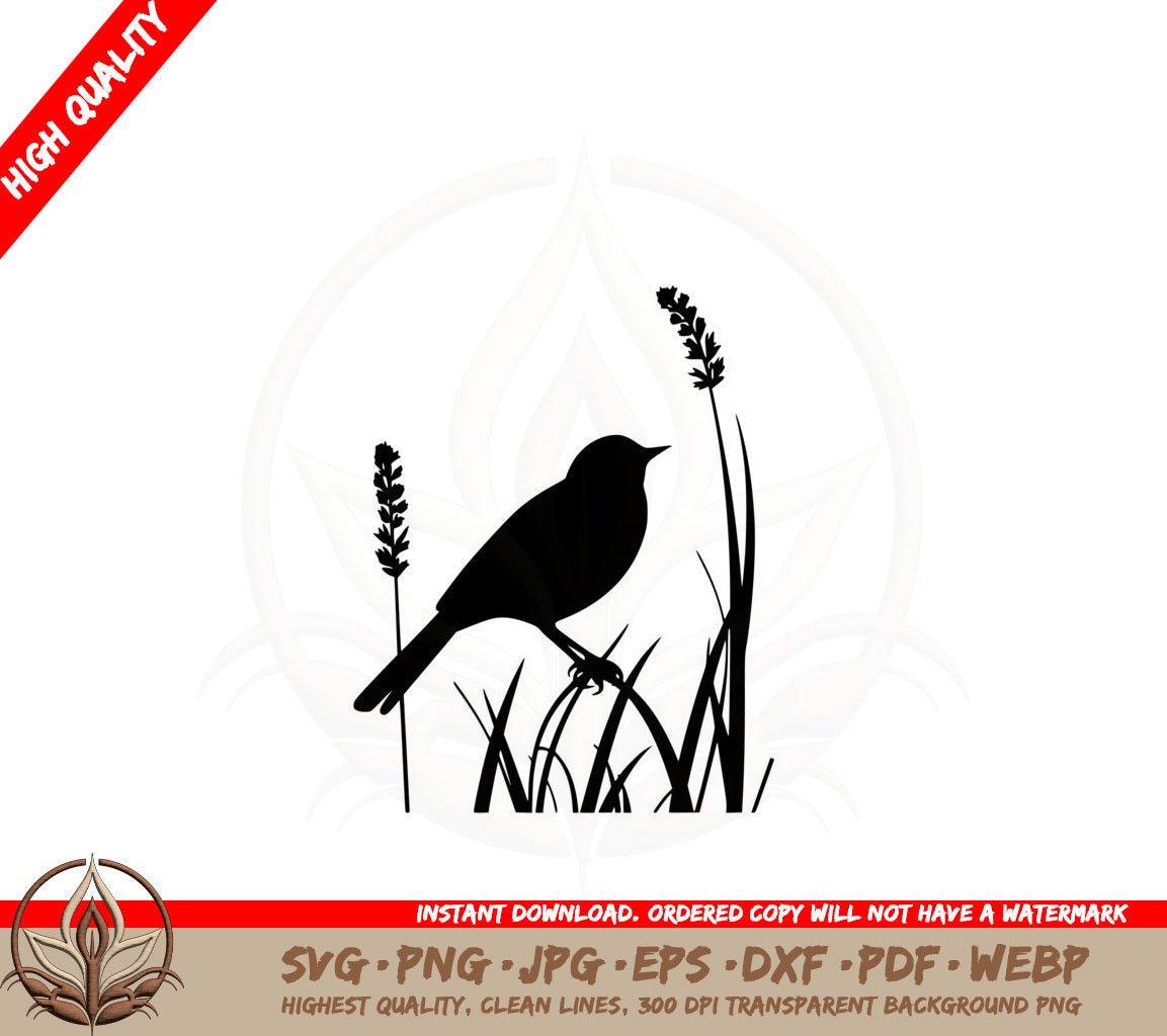 Bird Among Grass SVG