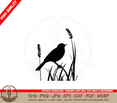 Bird Among Grass SVG