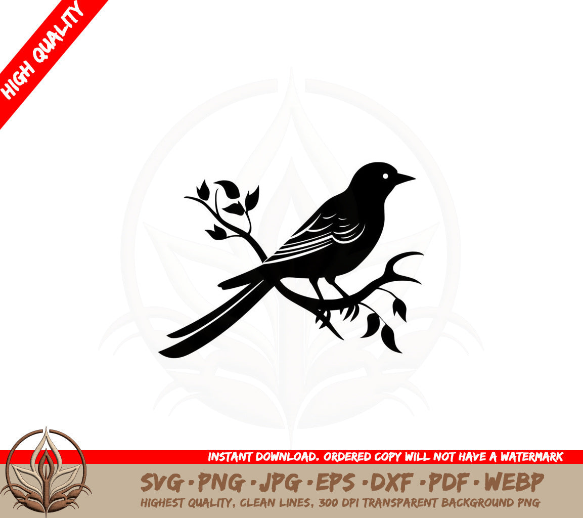 Bird Perch SVG PNG JPG AI PDF DXF EPS and WebP Digital Download Cut File 