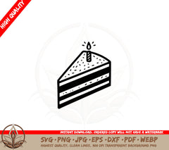 Birthday Cake Slice SVG 