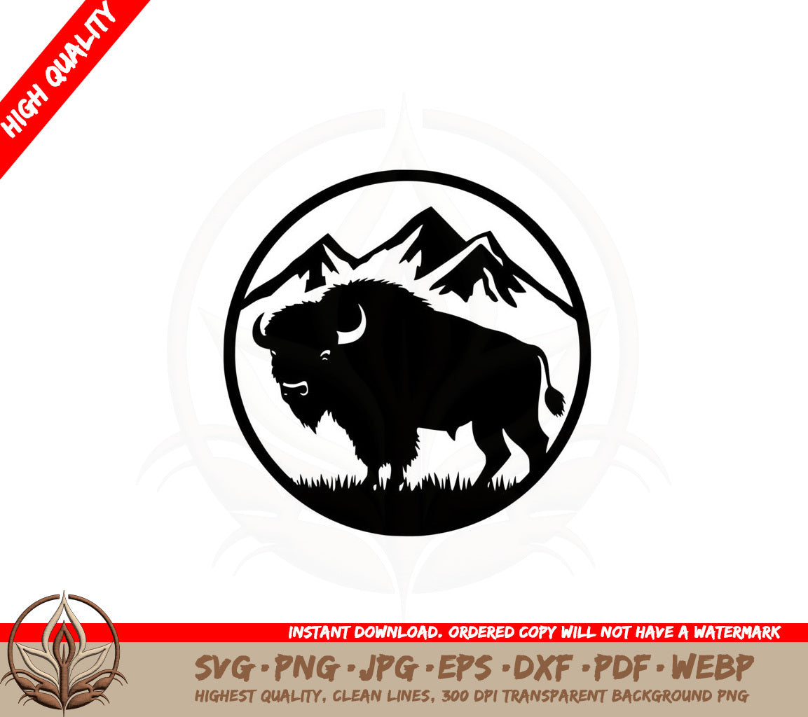 Bison Peaks SVG PNG JPG AI PDF DXF EPS and WebP Digital Download 