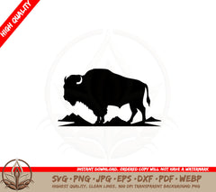 Bison on the Ridge SVG Cut File  Digital Download 