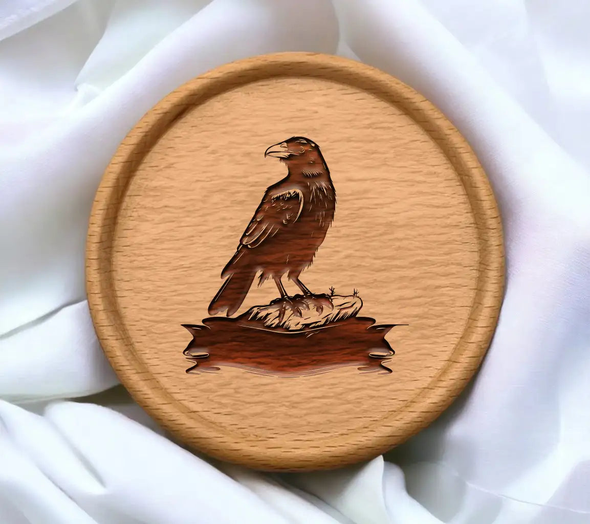 Black Crow on Rock SVG -   Drawing SVG