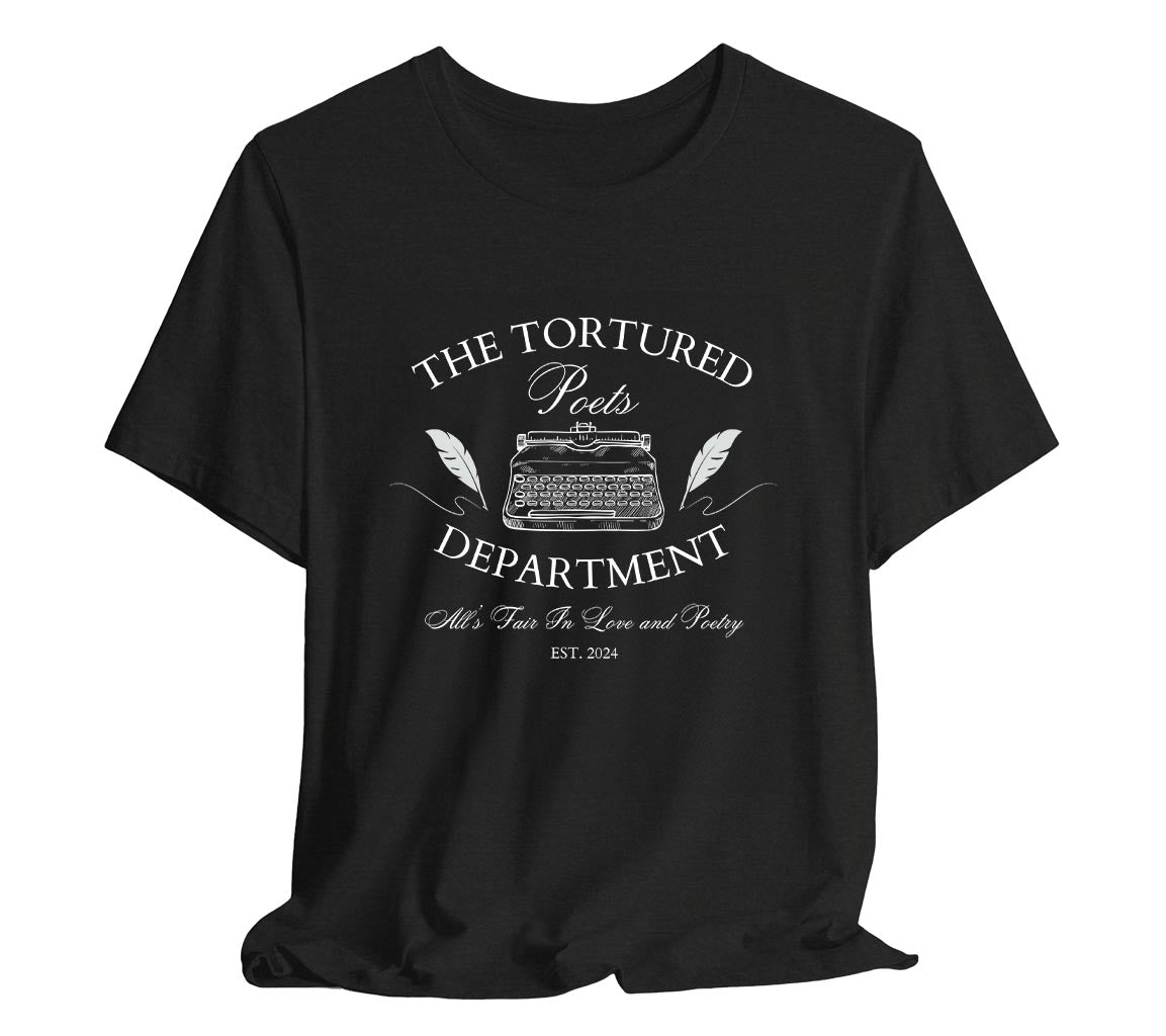 TTPD Typewriter Tee -  All Is Fair In Love And Poetry TTPD Typewriter Black