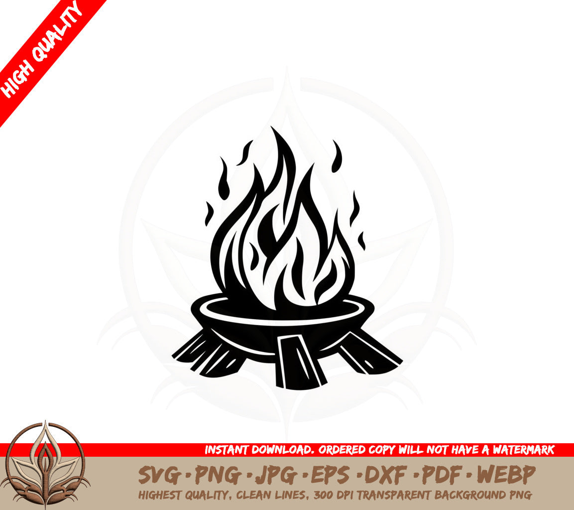 Blazing Fire SVG PNG JPG AI PDF DXF EPS and WebP Digital Download 