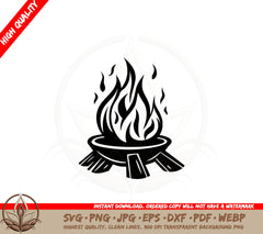 Blazing Fire SVG PNG JPG AI PDF DXF EPS and WebP Digital Download 