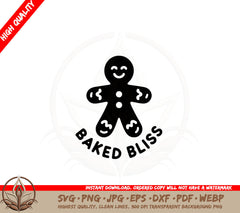 Blissful Gingerbread Man SVG PNG JPG AI PDF DXF EPS and WebP - Digital Download 