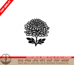 Blooming Chrysanthemum SVG Cut File | Digital Download 
