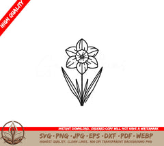 Blooming Daffodil SVG 

