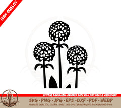 Blooming Dahlias SVG Cut File 