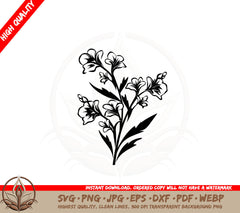 Blooming Lakespur SVG Cut File 