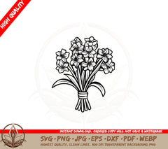 Blooming Spring Bouquet SVG PNG JPG AI PDF DXF EPS and WebP Digital Download 