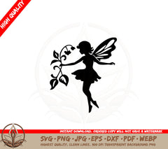 Blossom-Carrying Fairy Digital Design SVG 