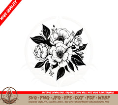 Blossom Flower Arrangement SVG PNG JPG AI PDF DXF EPS  WebP Digital Download 