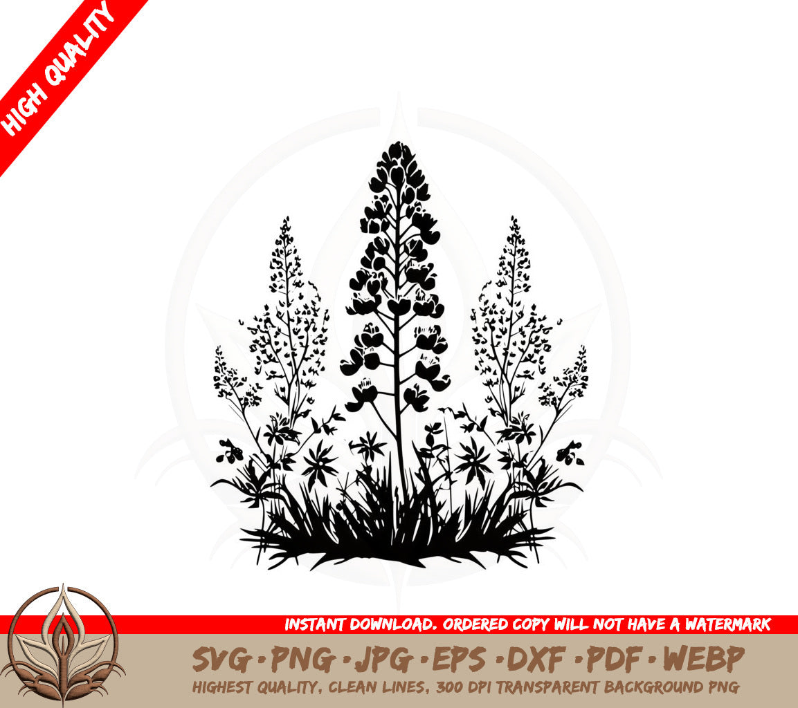 Bluebonnet Elegance SVG Cut File  Digital Download 