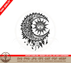 Boho Sun Moon SVG 