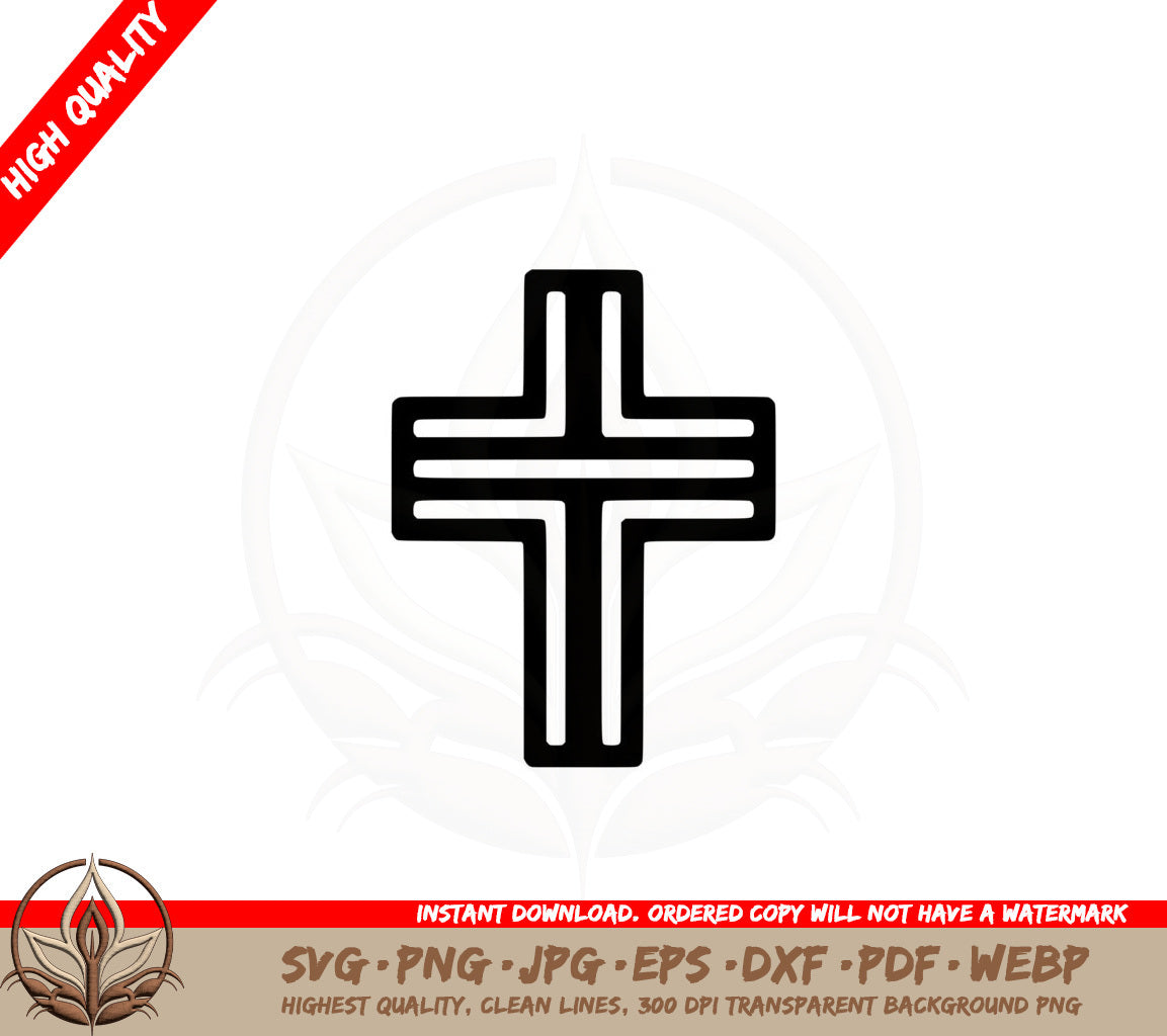 Bold Cross SVG PNG JPG AI PDF DXF EPS and WebP Digital Download 