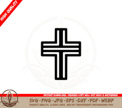 Bold Cross SVG PNG JPG AI PDF DXF EPS and WebP Digital Download 