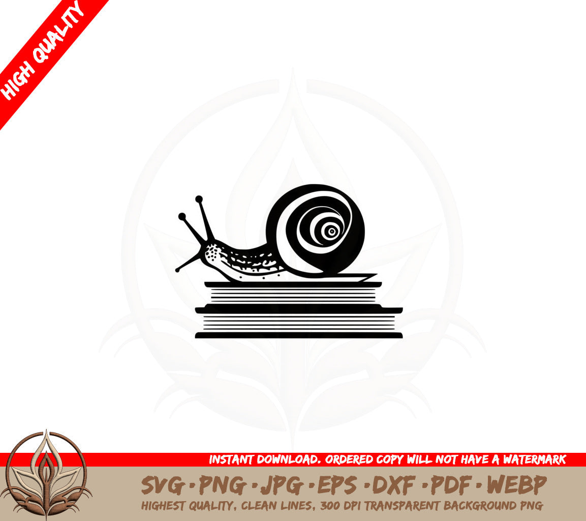 Book-loving Snail SVG 