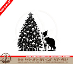 Border Collie Christmas SVG 