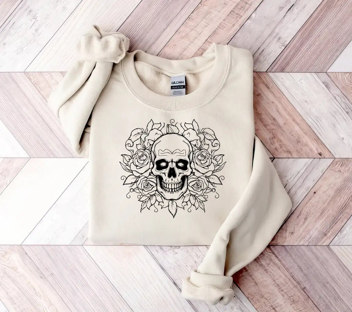Botanical Roses Skull
