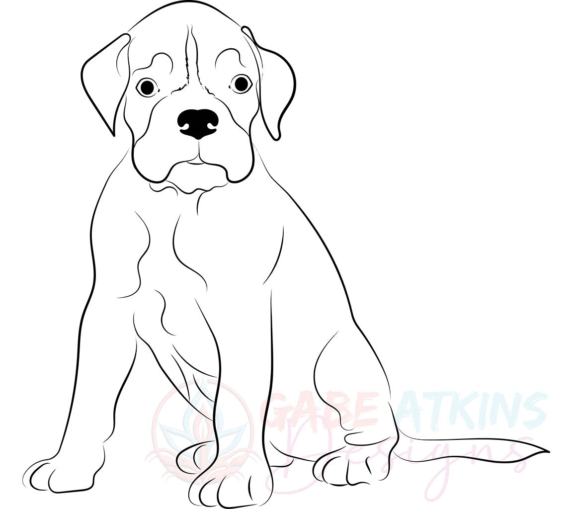 Boxer Dog SVG Silhouette Outlines Clipart Bundle | SVG, PNG, EPS, DFX, | SVG, PNG, EPS, DFX, JPG, PDF, WEBP Instant Download Digital File