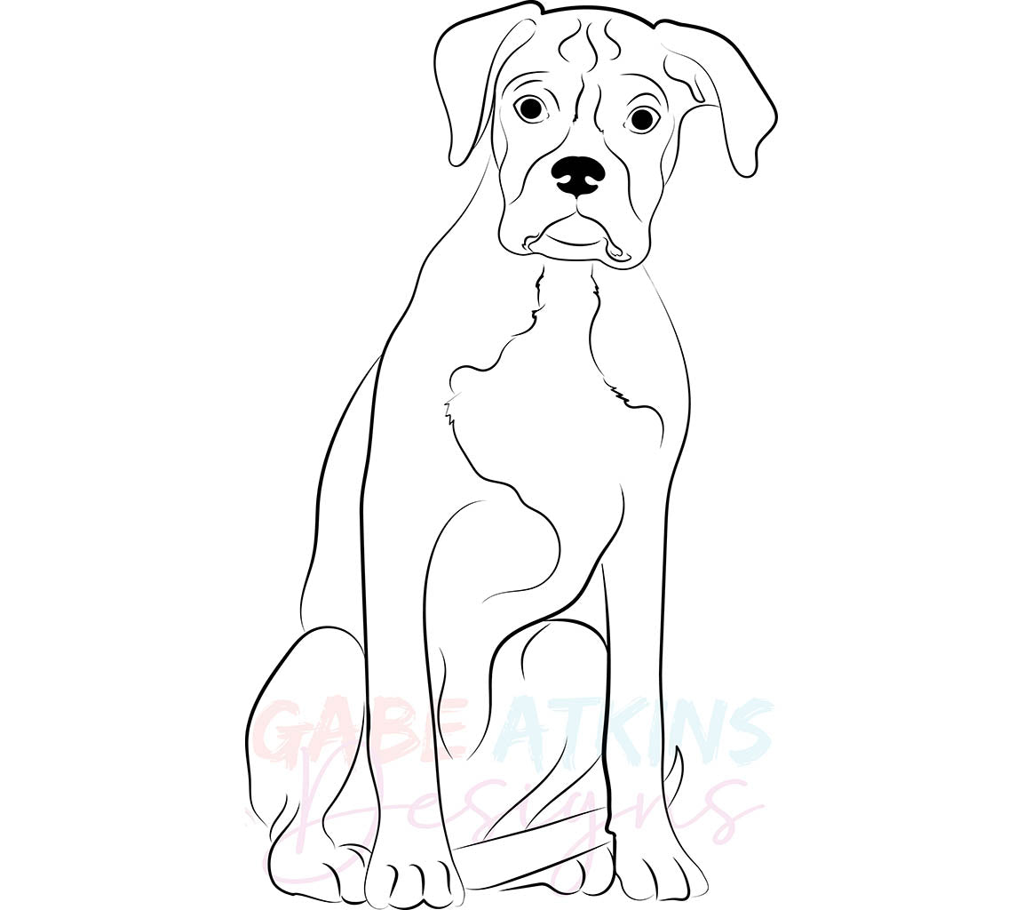 Boxer Dog SVG Silhouette Outlines Clipart Bundle | SVG, PNG, EPS, DFX, | SVG, PNG, EPS, DFX, JPG, PDF, WEBP Instant Download Digital File