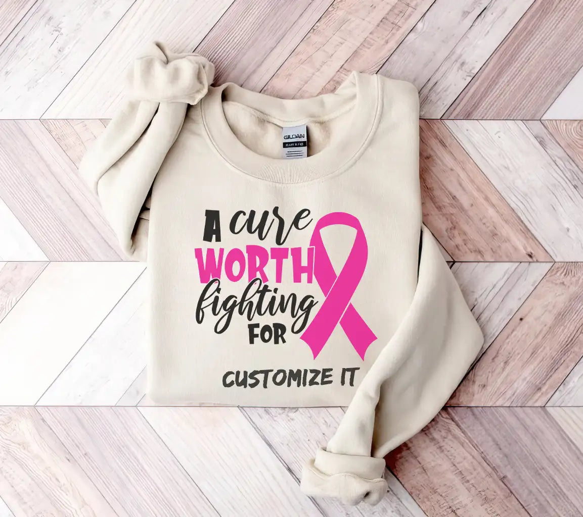 Pink Ribbon A Cure Worth Fighting For SVG - Breast Cancer Awareness SVG