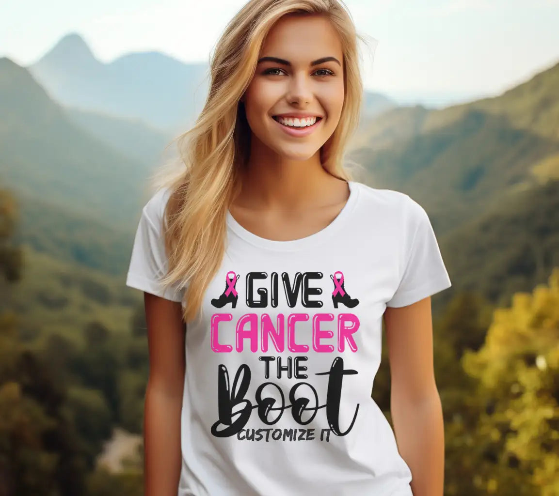 Give Cancer The Boot Breast Cancer Awareness SVG Poster SVG