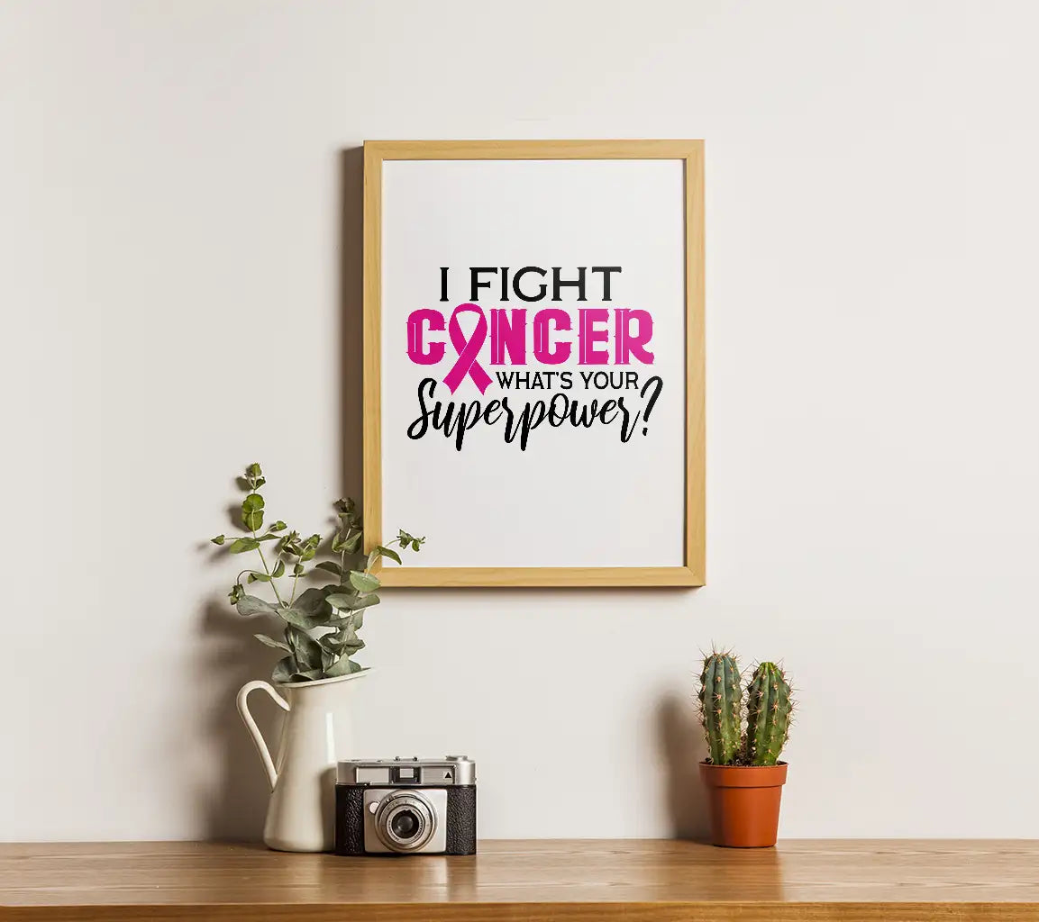 I Fight Cancer - Whats Your Superpower Pink Ribbon SVG SVG