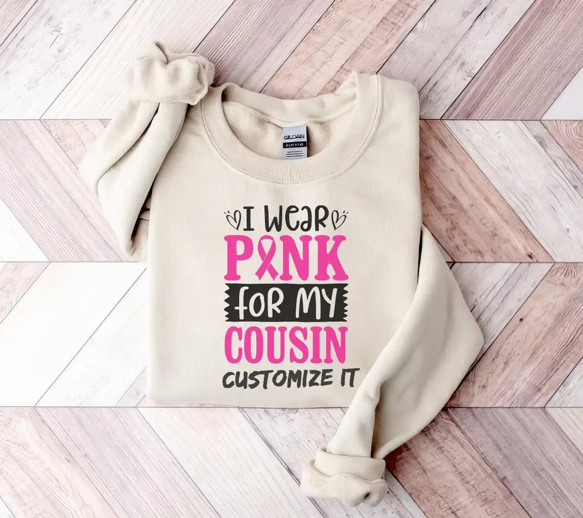 I Wear Pink For My Cousin - Breast Cancer Awareness SVG SVG
