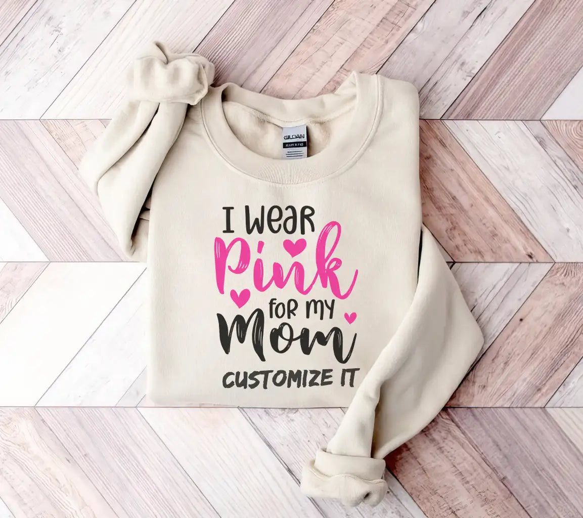 Pink Ribbon Mom SVG - Breast Cancer Awareness Design SVG