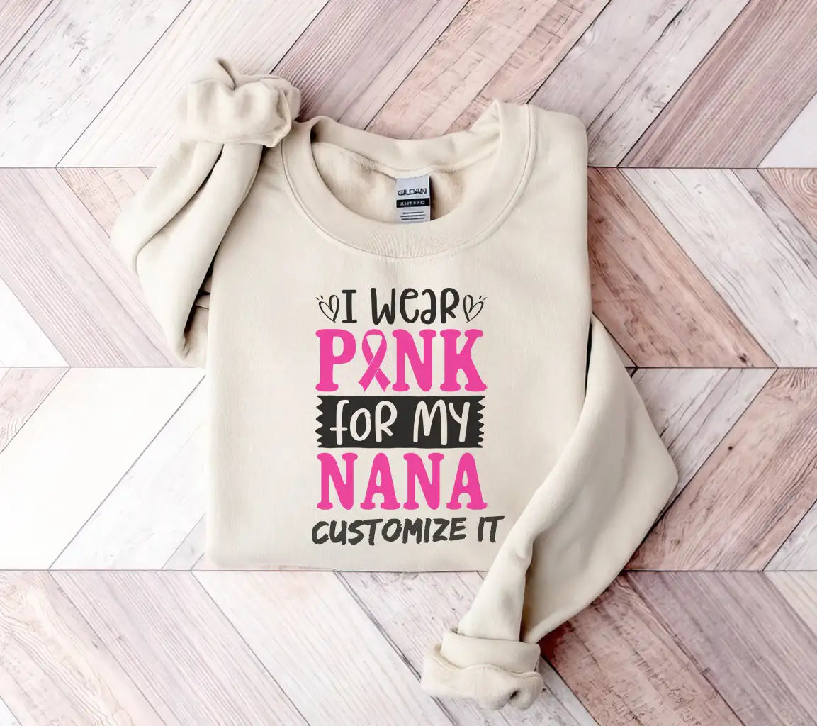I Wear Pink For My Nana SVG - Breast Cancer Awareness Poster SVG