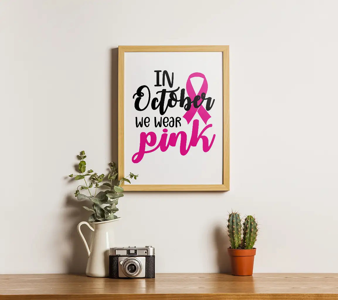 October Pink Ribbon Breast Cancer Awareness SVG SVG