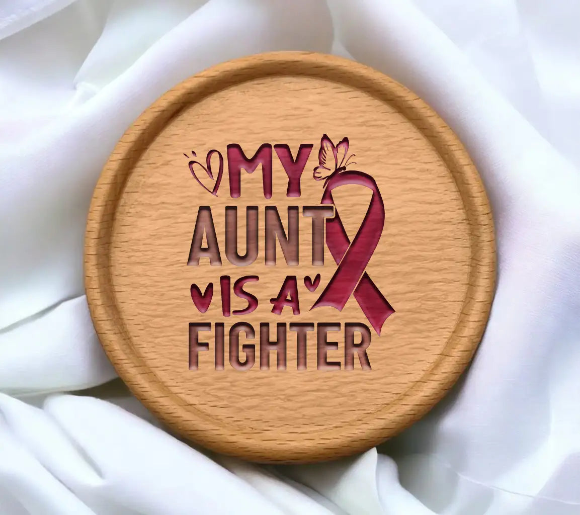 My Aunt Is A Fighter Pink Ribbon SVG for Breast Cancer Awareness SVG
